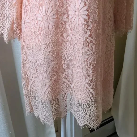 Altar'd State Small Pink Lace Dress with Fringe and Back Detail, NEW - Picture 8 of 12